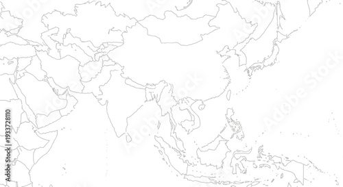 Minimal gray world map outline for geographic reference and learning.