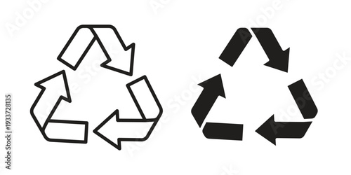 Recycle icon on white background. Simple vector illustration for graphic and web design