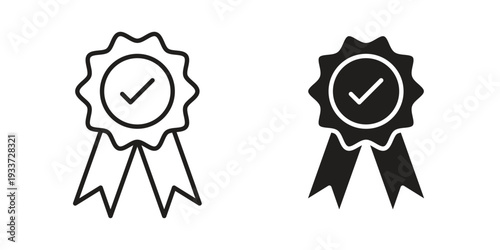 Rosette stamp icon on white background. Simple vector illustration for graphic and web design