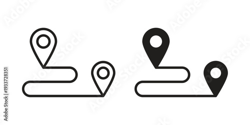 Route icon on white background. Simple vector illustration for graphic and web design