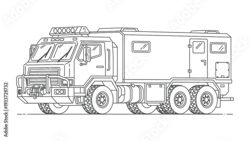 Detailed Heavy-Duty Truck: An illustration captures a heavy-duty truck, emphasizing the powerful and robust design suitable for various demanding tasks and environments.