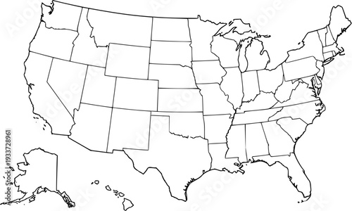 Blank United States Map Outline for Education and Design