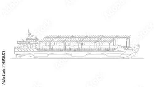 Cargo Ship Blueprint: An intricate blueprint of a cargo ship, showcasing the design and infrastructure for transporting goods across vast oceans. 