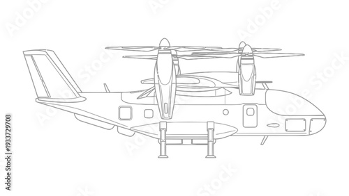 Next-generation Aircraft Illustration: A detailed side-view illustration of a state-of-the-art aircraft.