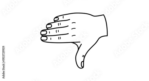 Hand gesture showing thumbs down symbol of disapproval.