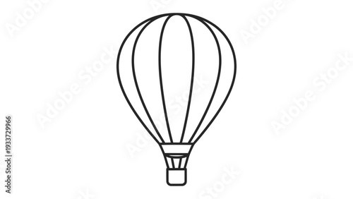 Hot Air Balloon Silhouette: An elegant illustration of a hot air balloon, its design defined by clean lines, ready for adventure and exploration.