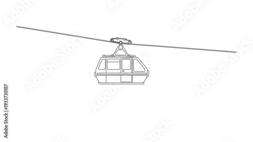 Cable Car Silhouette: A modern cable car glides gracefully across a slender wire, offering a unique perspective on the surrounding landscape.
