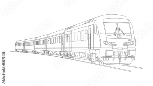 Rail Transport Blueprint: A detailed blueprint of a high-speed passenger train, showcasing the intricacies of modern rail technology.