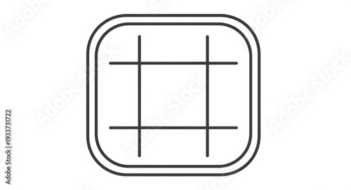 Simple Tic Tac Toe Game Grid Outline.