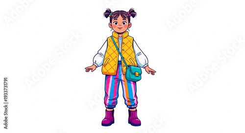 Young Girl Wearing Yellow Vest.