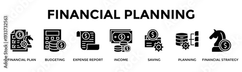 Financial Planning Banner Web Icon Vector Illustration Concept For Plan Income And Expenses For Stable Financial Growth