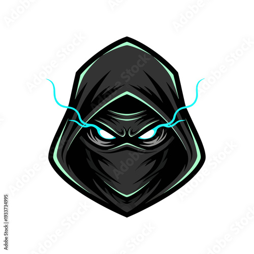 Black Hooded Figure with Glowing Eyes.