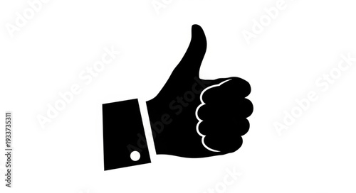 Black silhouette of a hand giving a thumbs up gesture.