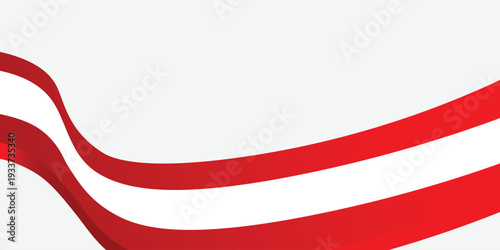 Abstract Red Curved Wave Background on Light Gray Minimal Design
