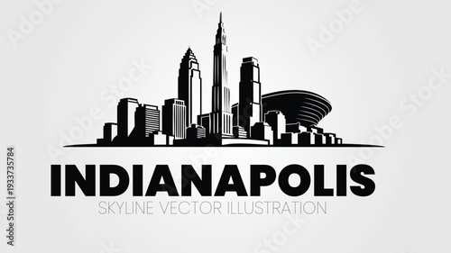 Indianapolis Indiana city skyline silhouette. Vector