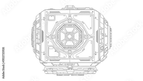 Cybernetic Orb: A high-tech digital illustration of a cybernetic orb, showcasing intricate mechanical designs and futuristic aesthetics.