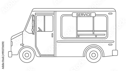 Service Van: A side-view illustration of a commercial van.