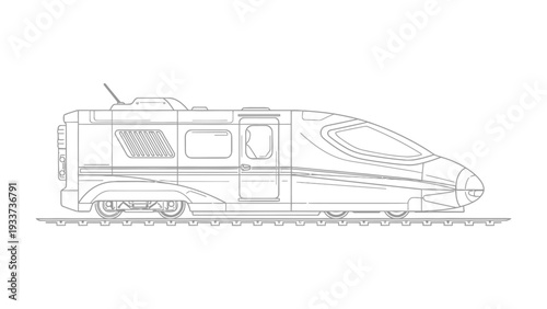 Sleek Rail Transport: A streamlined high-speed train design, embodying the future of efficient and rapid travel, showcasing innovation in transportation technology.