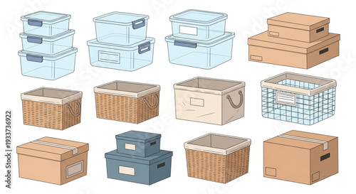 Assorted Wooden and Plastic Storage Crates.