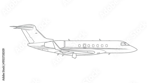Private Jet Blueprint: A detailed blueprint of a sleek, modern private jet, showcasing its elegant design and advanced technology.