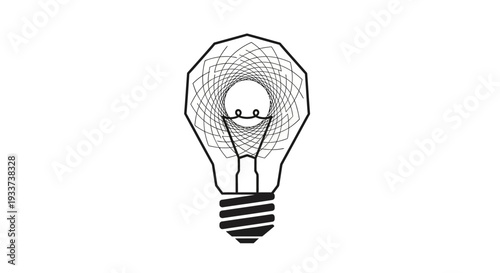 Abstract Light Bulb Idea Concept Line Art