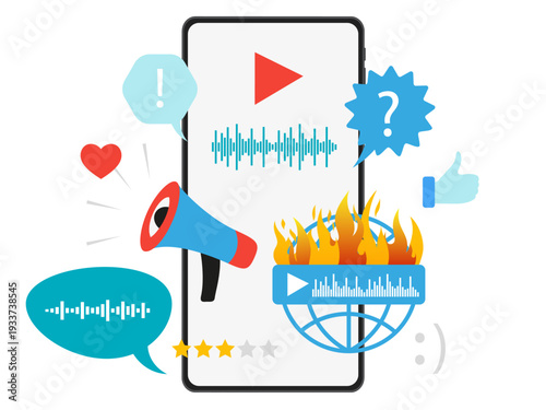 News in social media concept. Share the latest or hot news live, livestream. Breaking news.