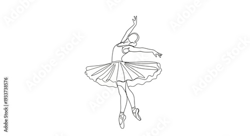 Ballet Dancer Silhouette Line Art
