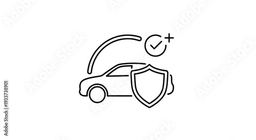 Car Insurance Protection Shield Icon Vector Graphic