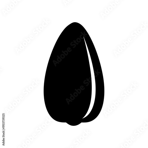 Striking black drop earring silhouette with glossy finish, isolated on clean white background for elegant minimalist jewelry design.