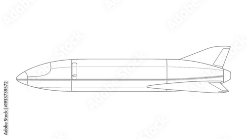 Future Voyager: A minimalist outline of a sleek, streamlined spacecraft, ready to embark on its cosmic journey through the unknown