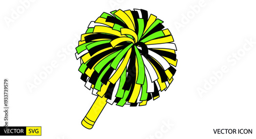 Cheerleader Pom Pom Icon Isolated on White Background