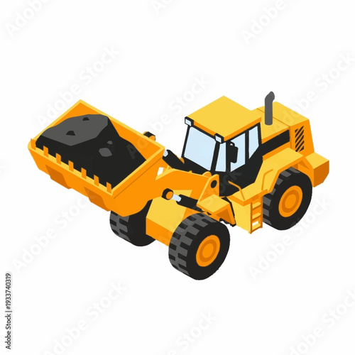 Yellow Heavy Duty Front End Loader Construction Vehicle.