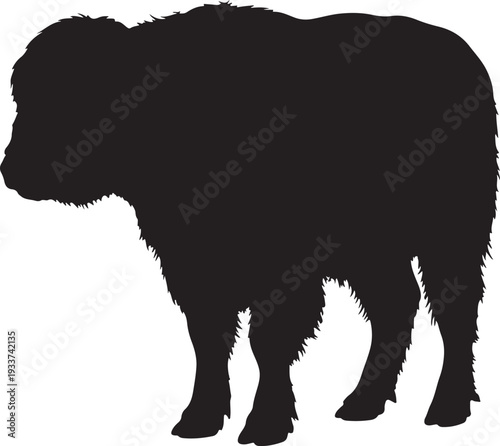 Musk Ox Silhouette Vector Illustration Arctic Wildlife