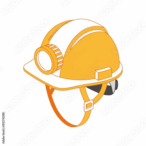 Yellow Hard Hat with Headlamp for Construction Workers.