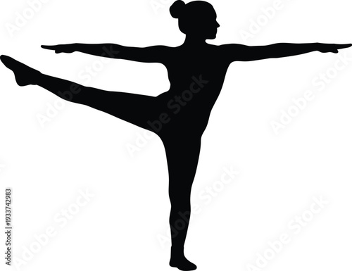 Silhouette of a woman performing a dance pose