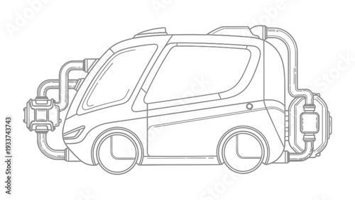 Futuristic Transport Concept: A sleek, avant-garde vehicle design showcases an innovative approach to transportation, blending style with functionality.