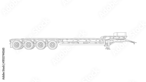 Unladen Vehicle Chassis: A detailed illustration of a robust vehicle chassis, highlighting its intricate design and sturdy structure.