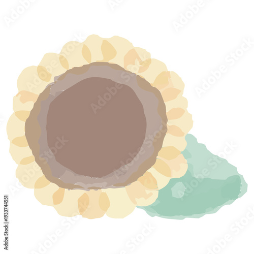 夏を象徴するひまわりの花の水彩イラスト 幼稚園・保育園向け8月のやさしい挿絵シリーズ