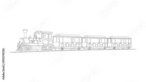 Vintage Train Illustration: A detailed illustration of a classic train. The image evokes a sense of nostalgia and adventure.