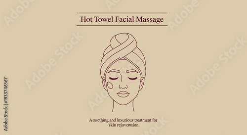 Woman enjoying a relaxing hot towel facial massage.