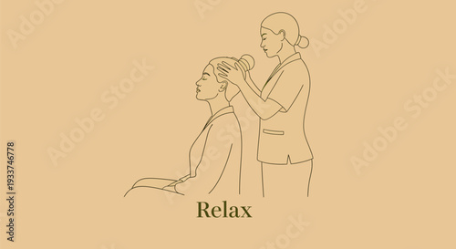 Woman receiving a relaxing head massage from a therapist.