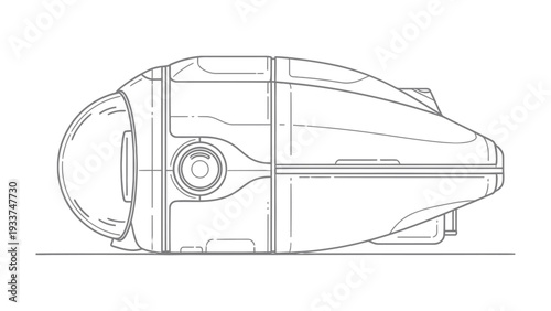 Submarine Blueprint: A detailed technical blueprint of a submarine, showcasing its innovative design and intricate internal systems. 
