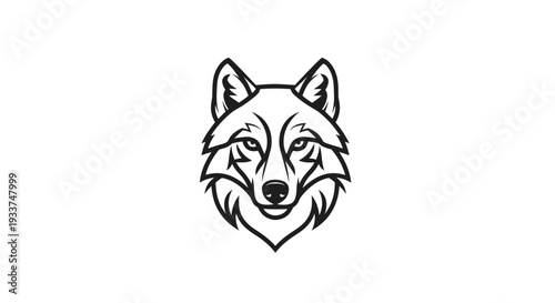 Stylized Wolf Head Logo Icon Vector Art