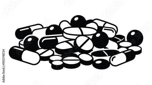 Pile of various medical pills and capsules for healthcare