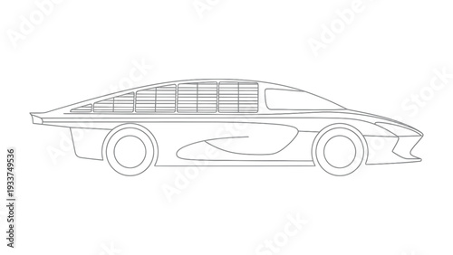 Sustainable Ride: Futuristic Car, an eco-friendly concept car design. showcasing sleek lines and innovative technology, this image symbolizes the future of transport. 