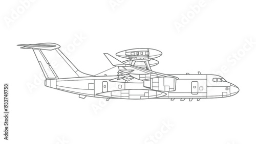 Aerospace Blueprint: A meticulously drawn blueprint of a modern aircraft, showcasing its intricate design and engineering.