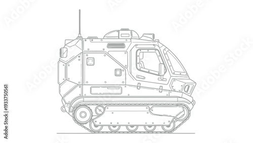 Future Transport: A futuristic tracked vehicle design, showcasing a sleek, innovative mode of transportation. 