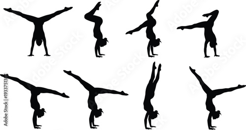 Silhouettes Set of Professional Photographer Equipment, Video Production Gear, Superhero Kids, Martial Arts Poses, Princesses, Musicians, and Creative Career Character Icons.