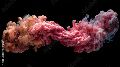 White smoke moving across green screen ground concept. Abstract colorful ink swirling in water for artistic backgrounds.