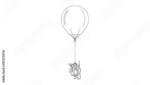Astronaut and balloon: An astronaut floats gracefully through the air, buoyed by a vibrant balloon, representing the boundless possibilities of human exploration and dreams of flight. 